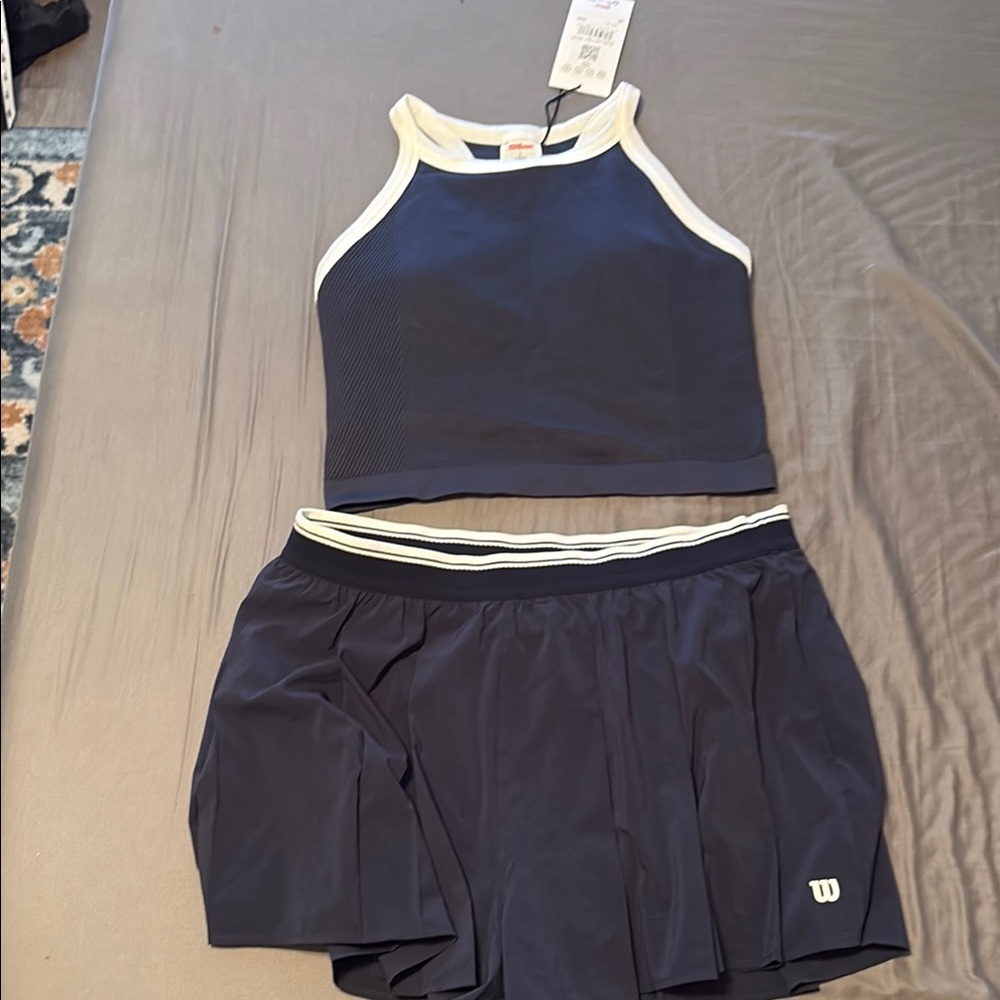 Wilson Midnight Blue Athletic shorts and top set